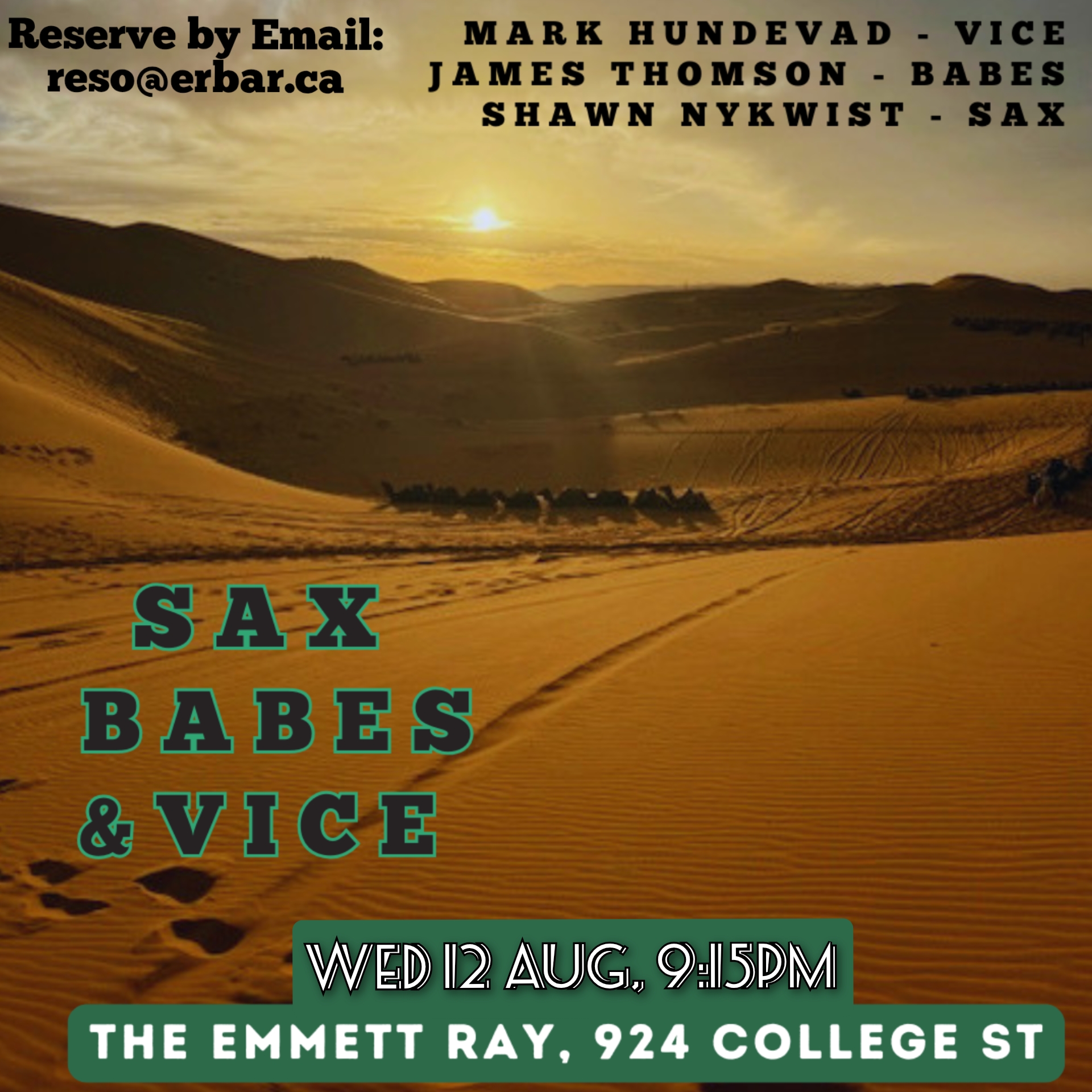 Sax, Babes & Vice, Jazz/bebop, Funk Fusion with James Thomson artwork from The Emmet Ray