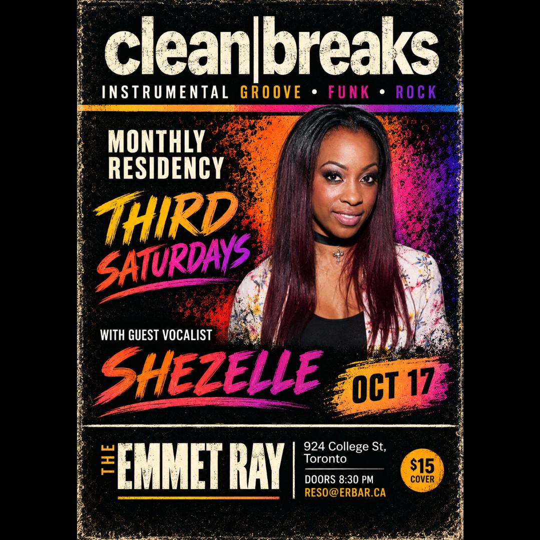 Clean Breaks, Groove, Funk, Rock with vocalist Shezelle Weekes artwork from The Emmet Ray