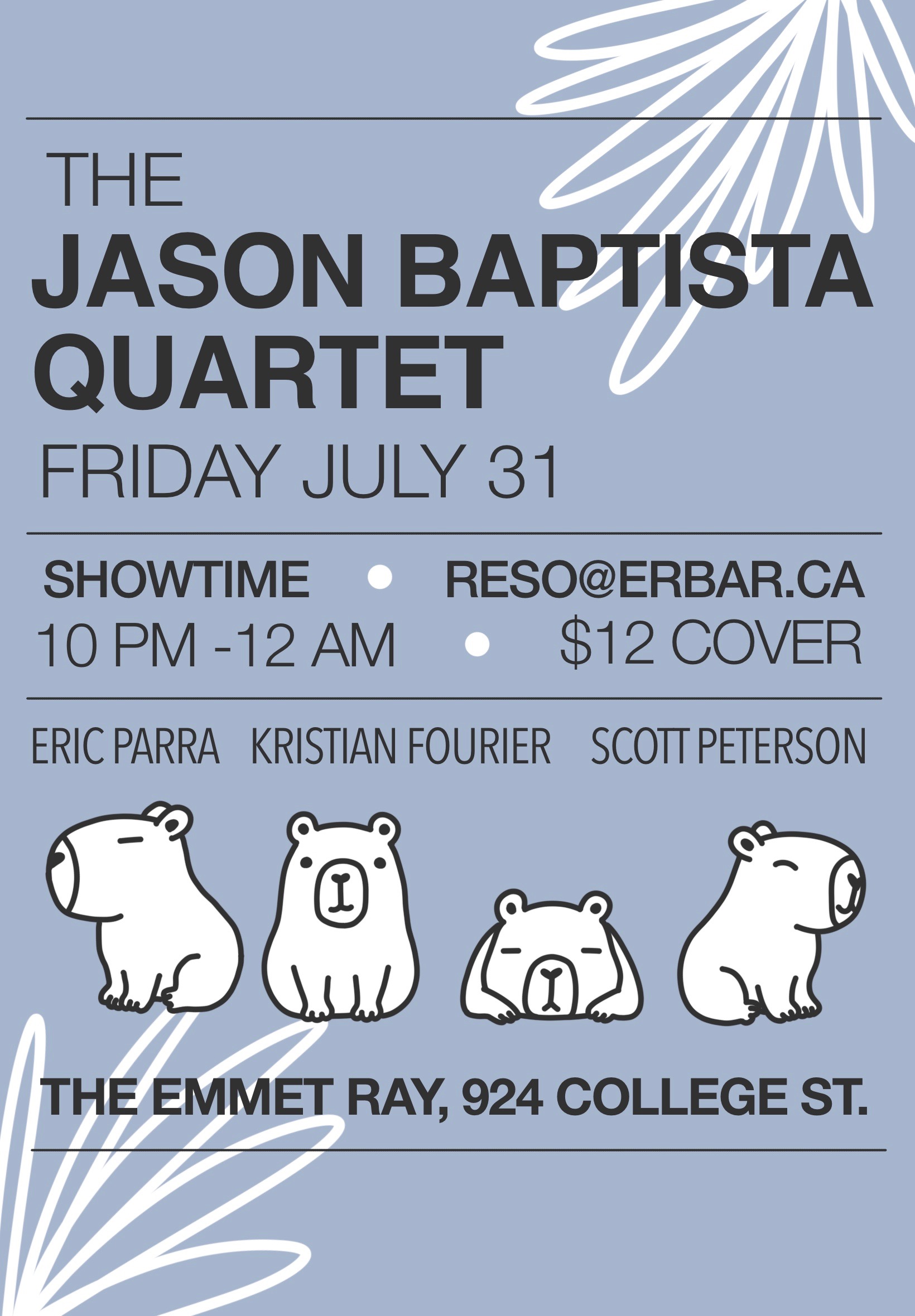 The Jason Baptista Quartet, Bebop/Straight ahead jazz artwork from The Emmet Ray