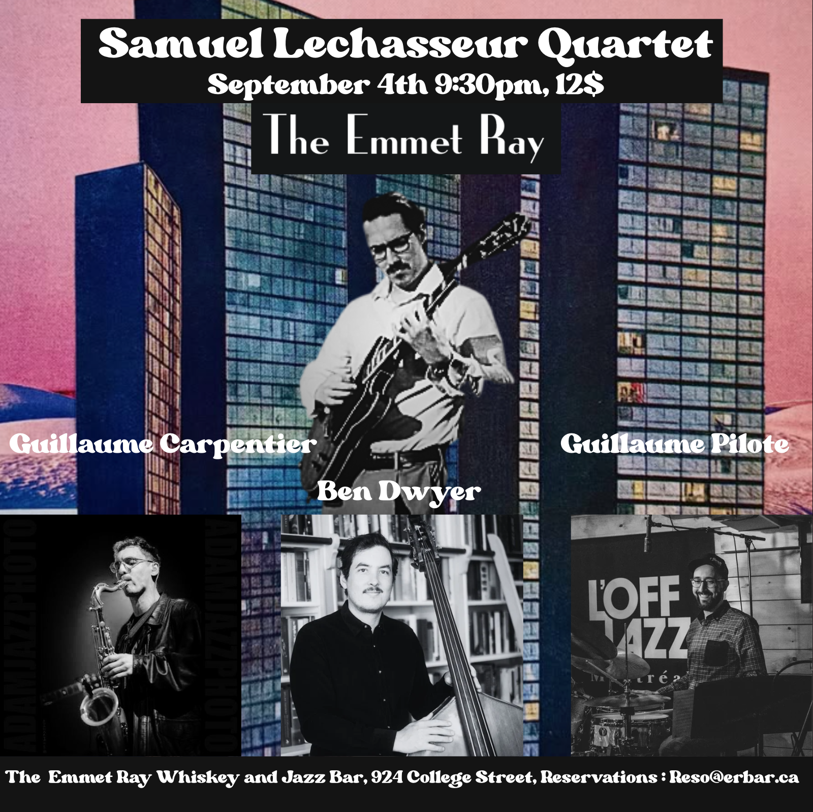 Samuel Lechasseur Quartet, Contemporary jazz/post-bop artwork from The Emmet Ray