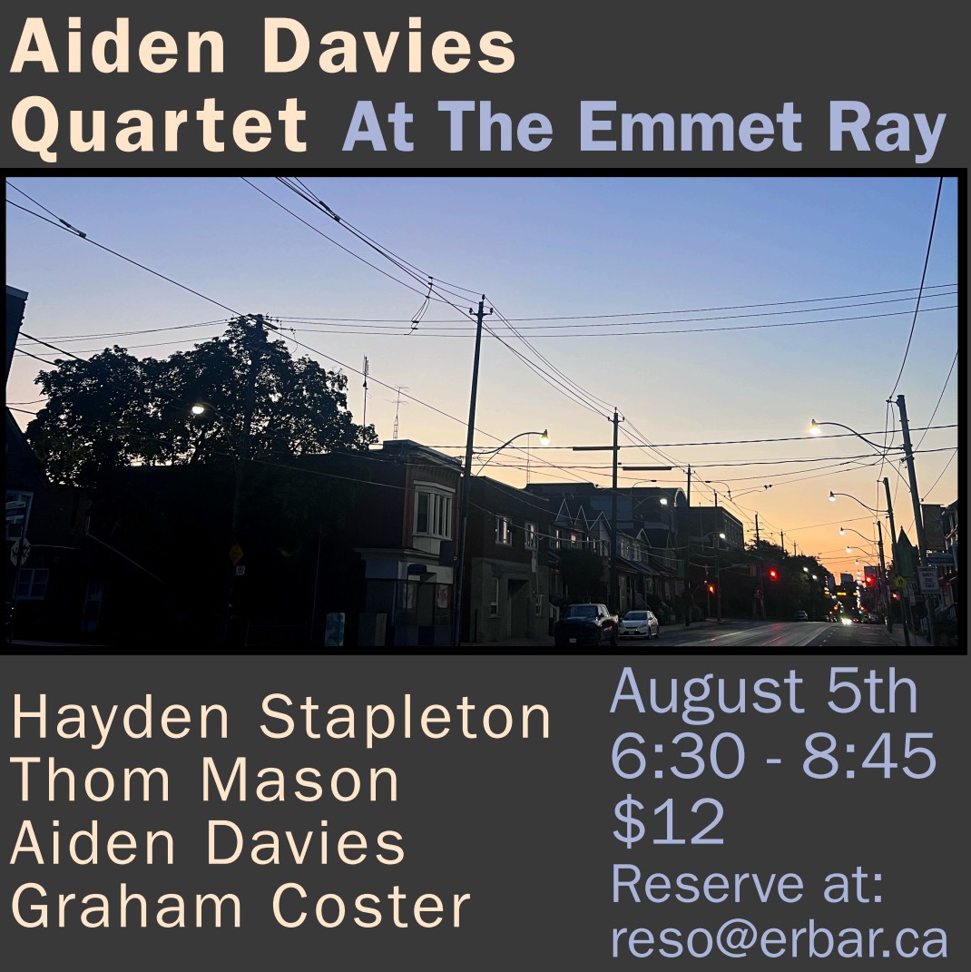 Aiden Davies Quartet, Bebop, hard bop, and modern jazz. artwork from The Emmet Ray