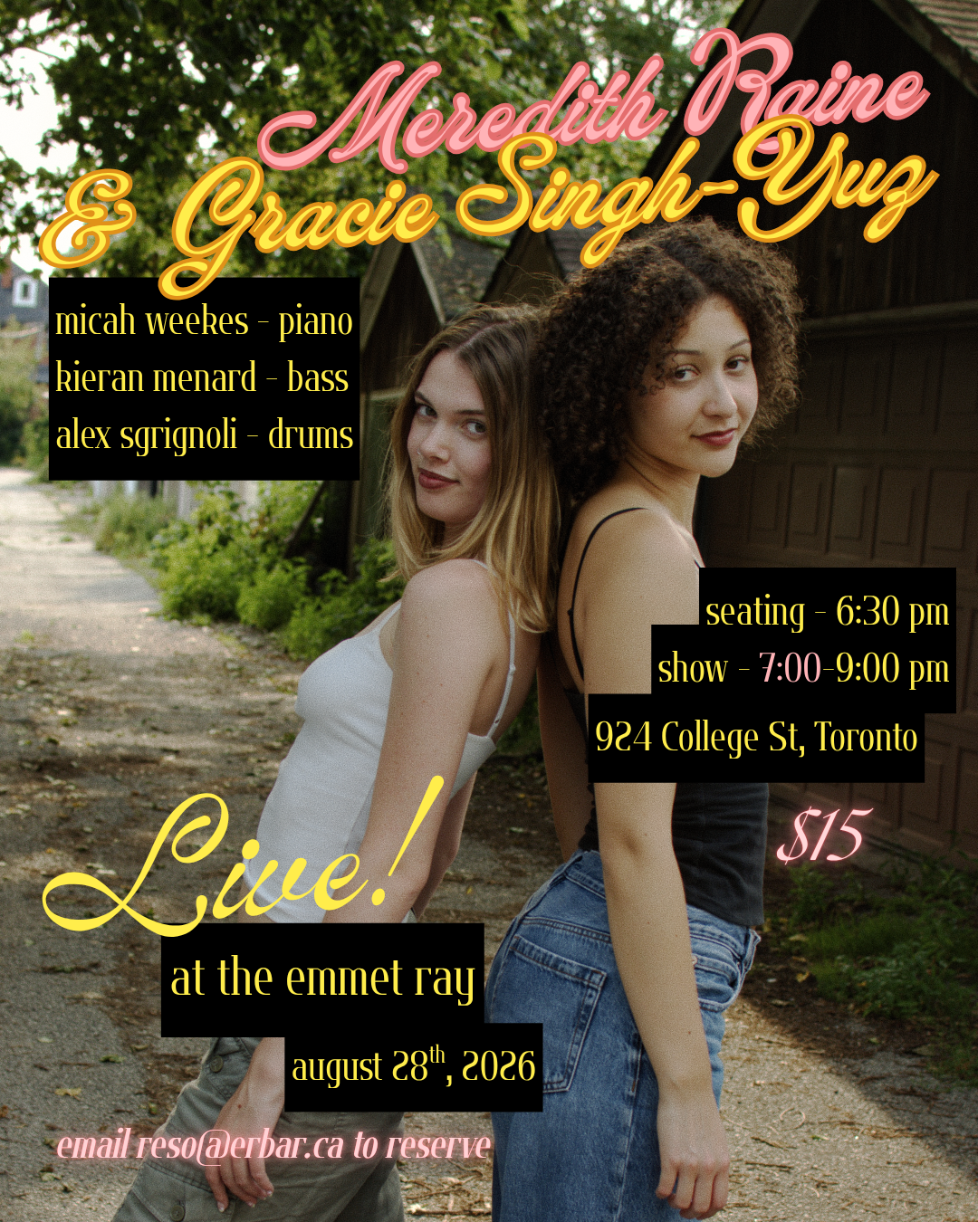 Meredith Raine & Gracie Singh-Yuz, Jazz Pop Band artwork from The Emmet Ray
