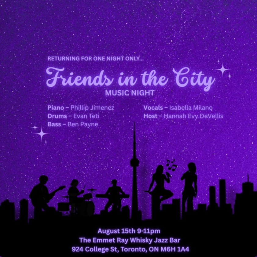 Friends in the City Music Night, 1 night only, Jazz Vocals artwork from The Emmet Ray