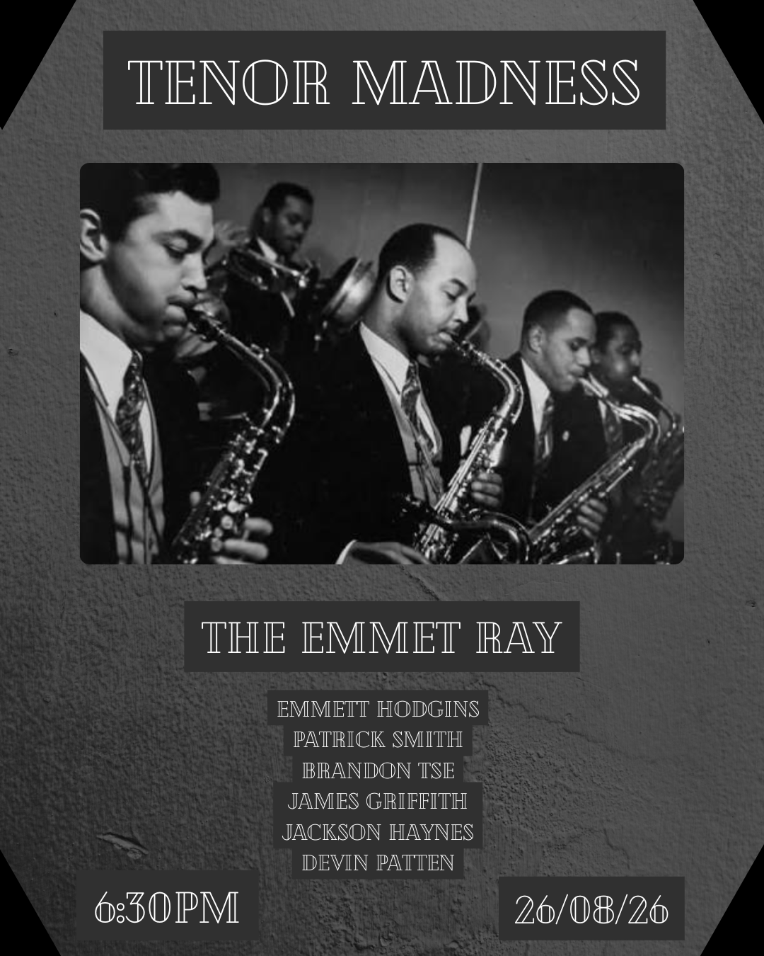 Emmett Hodgins in Tennor Madness, Jazz artwork from The Emmet Ray