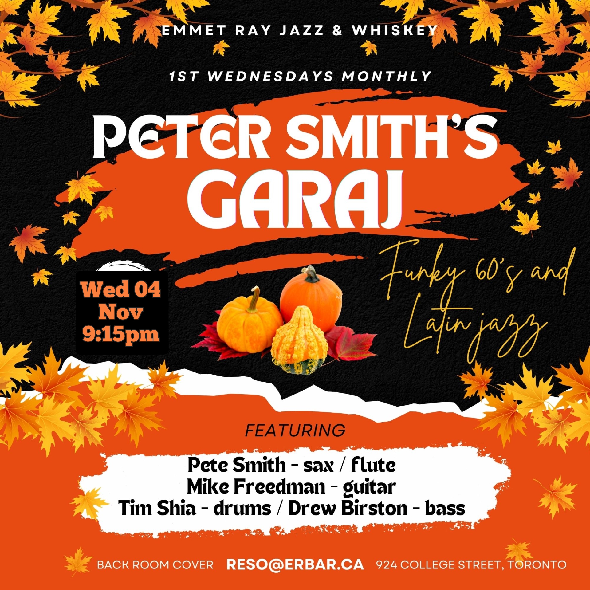 Peter Smith’s Garaj, Funky 60’s and Latin Jazz artwork from The Emmet Ray