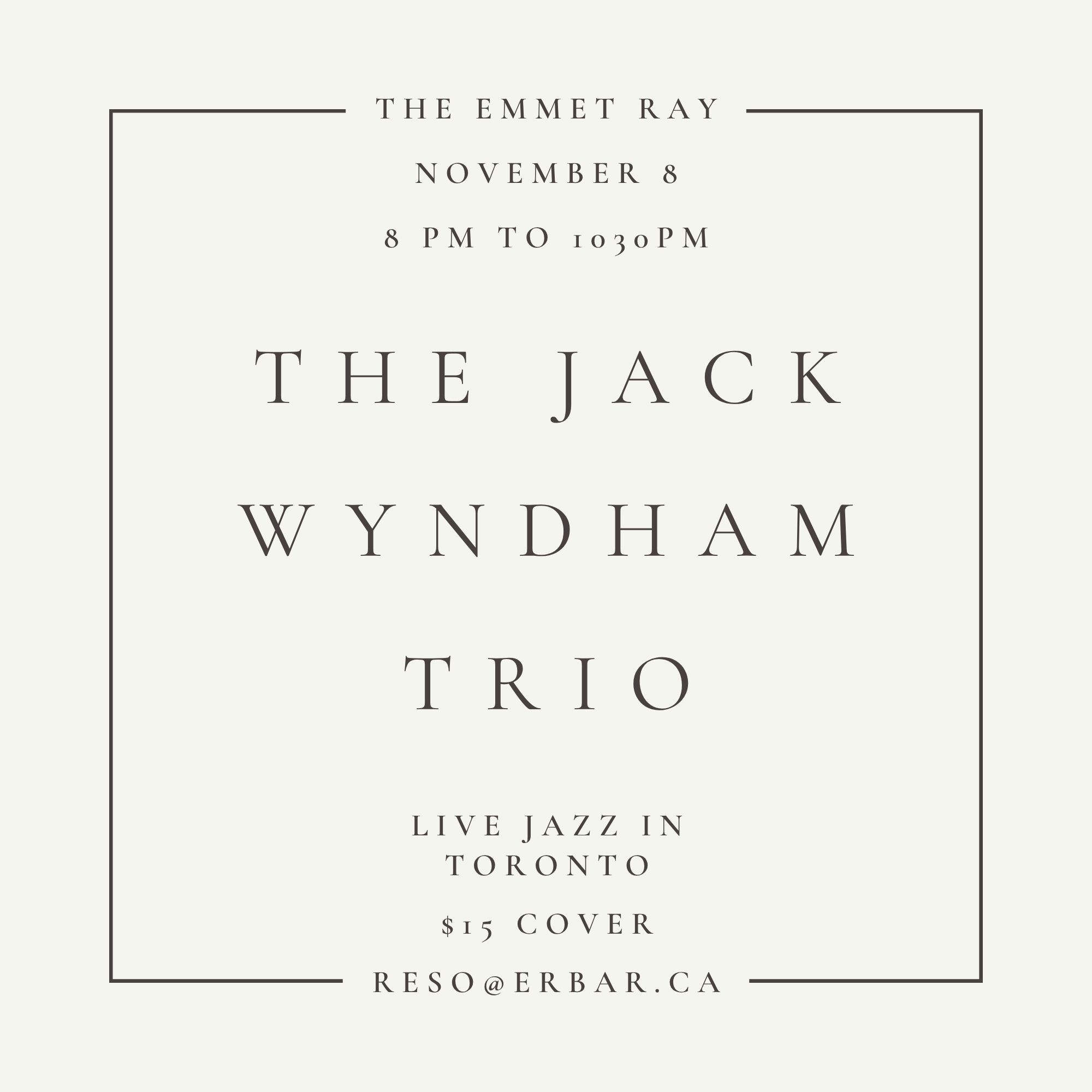 The Jack Wyndham Trio, Jazz artwork from The Emmet Ray
