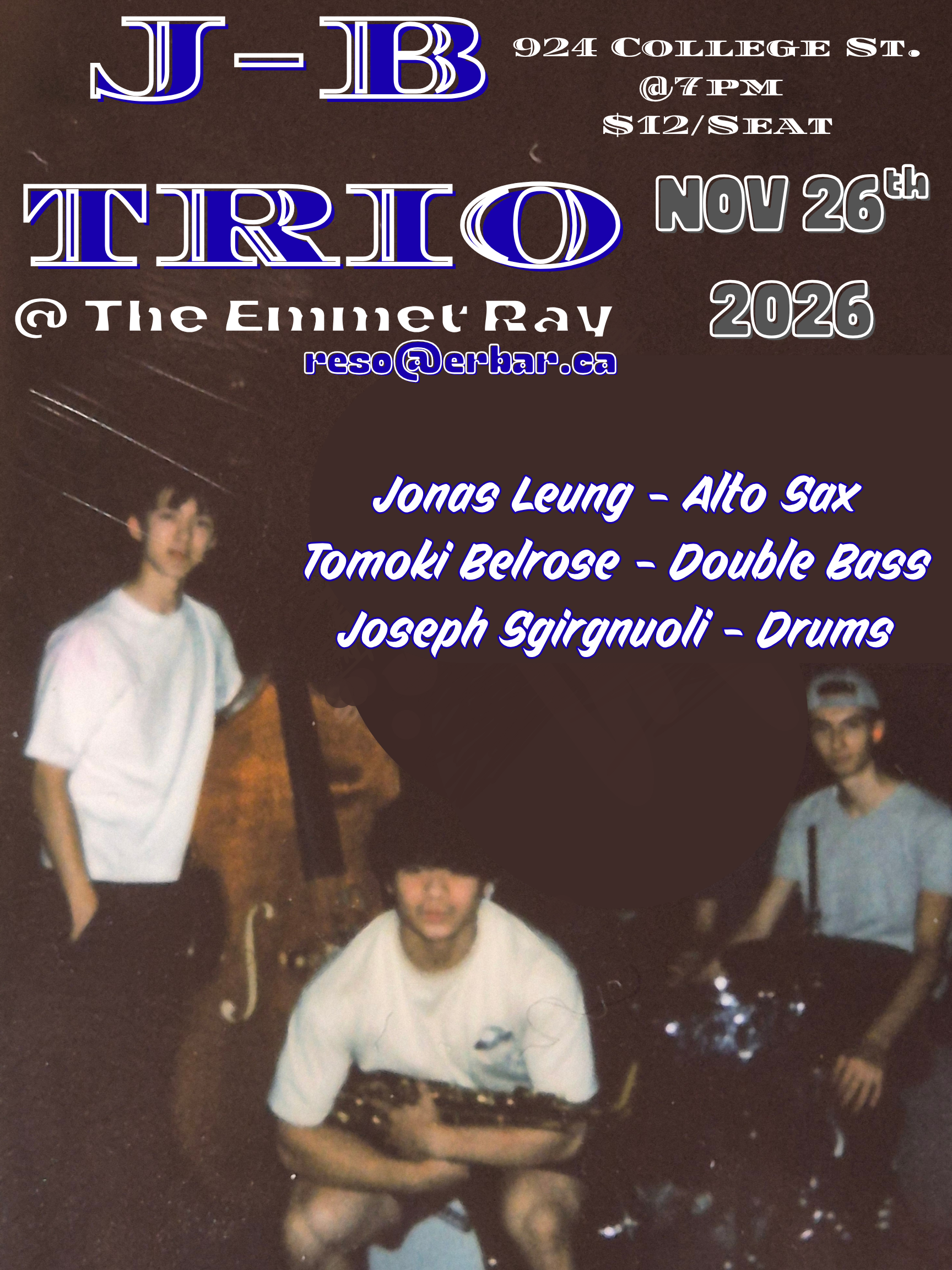 JB Trio, Chordless standards with Jonas Leung artwork from The Emmet Ray